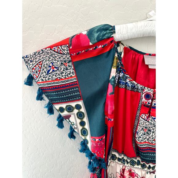 ANTHROPOLOGIE | Vanessa Virginia Tassel Patchwork Peasant Dress | Size XS - Picture 2 of 9